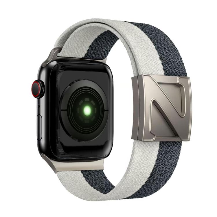 For Apple Watch 42mm / 41mm / 40mm / 38mm Z Shaped Magnetic Clasp Two Color Nylon Watch Band