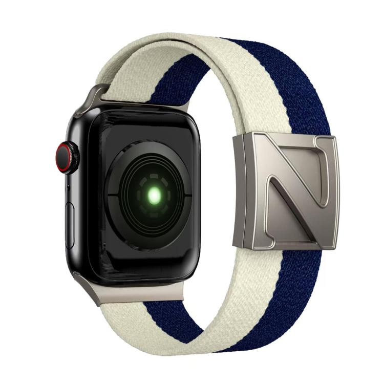 For Apple Watch 42mm / 41mm / 40mm / 38mm Z Shaped Magnetic Clasp Two Color Nylon Watch Band