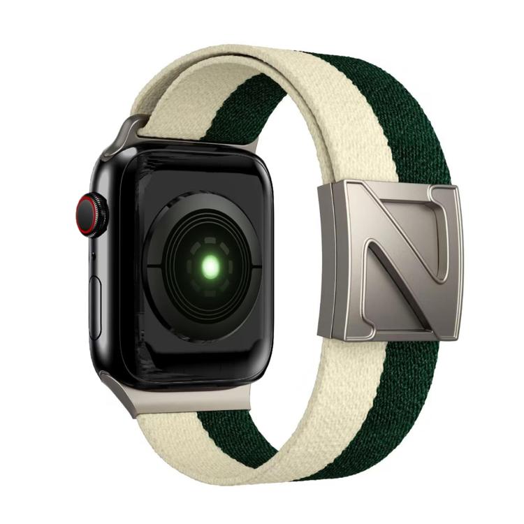 For Apple Watch 42mm / 41mm / 40mm / 38mm Z Shaped Magnetic Clasp Two Color Nylon Watch Band