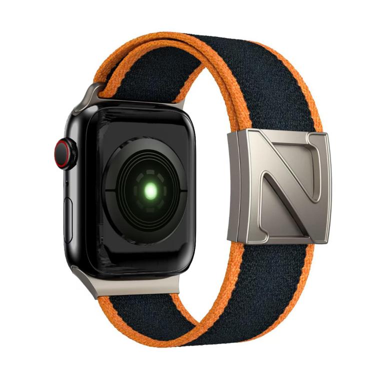 For Apple Watch 42mm / 41mm / 40mm / 38mm Z Shaped Magnetic Clasp Two Color Nylon Watch Band