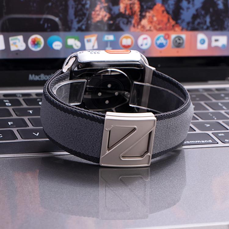For Apple Watch 42mm / 41mm / 40mm / 38mm Z Shaped Magnetic Clasp Two Color Nylon Watch Band
