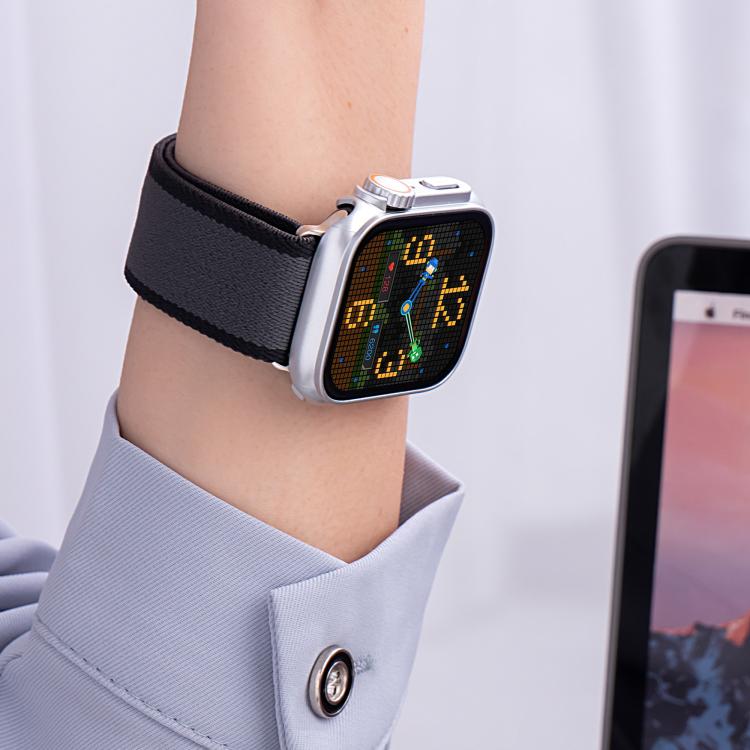 For Apple Watch 42mm / 41mm / 40mm / 38mm Z Shaped Magnetic Clasp Two Color Nylon Watch Band