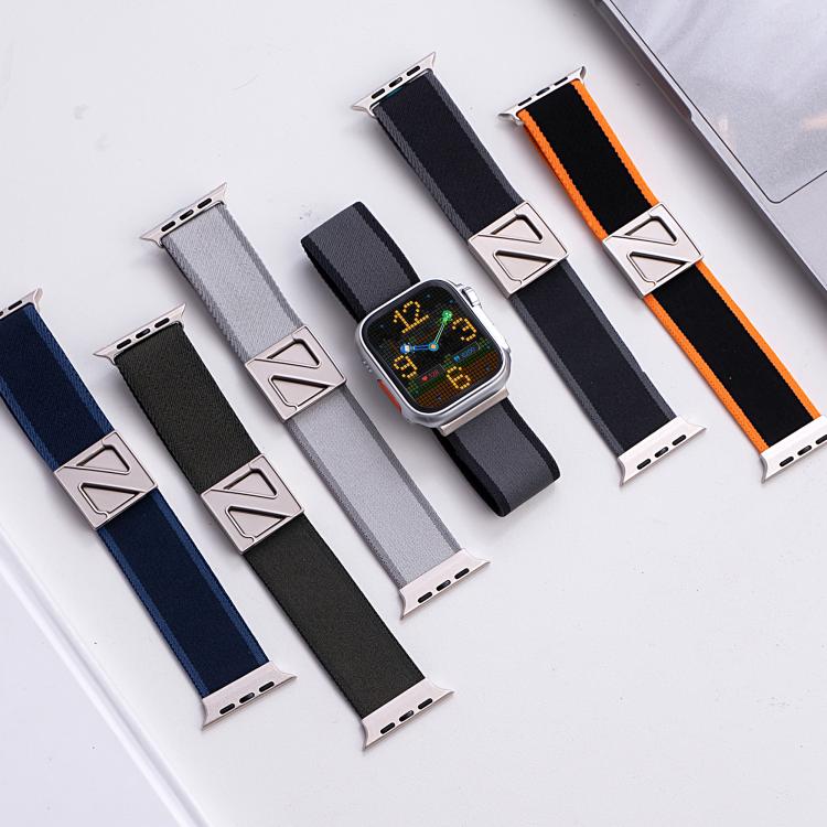 For Apple Watch 42mm / 41mm / 40mm / 38mm Z Shaped Magnetic Clasp Two Color Nylon Watch Band