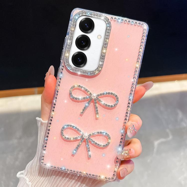 For Samsung Galaxy A17 5G Diamond Glitter Dual Bow-knot Shockproof Phone Case