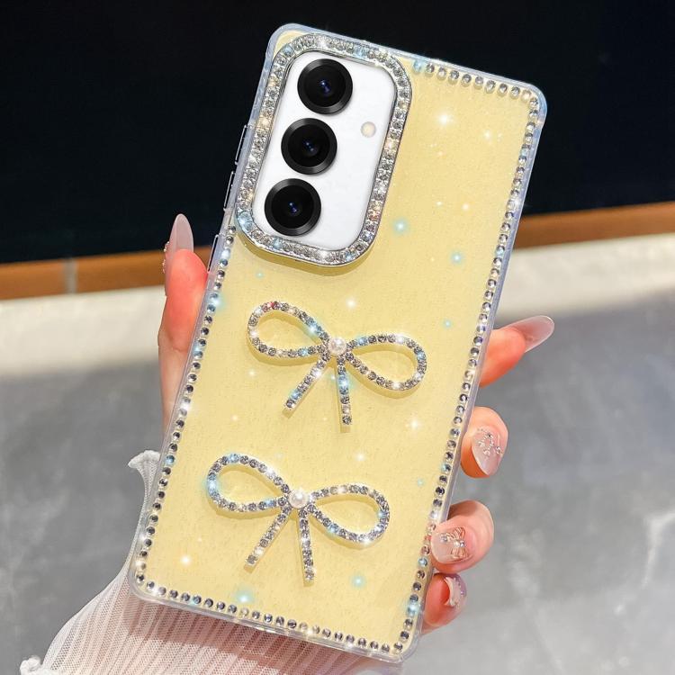 For Samsung Galaxy A56 5G Diamond Glitter Dual Bow-knot Shockproof Phone Case