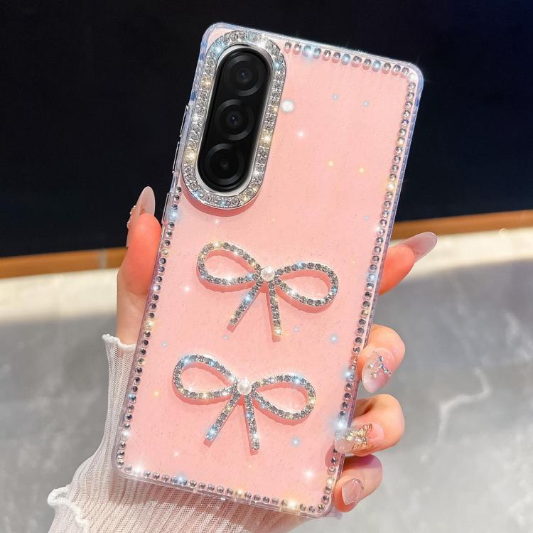 For Samsung Galaxy A26 5G Diamond Glitter Dual Bow-knot Shockproof Phone Case