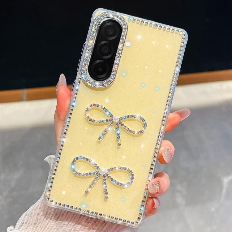 For Samsung Galaxy A26 5G Diamond Glitter Dual Bow-knot Shockproof Phone Case