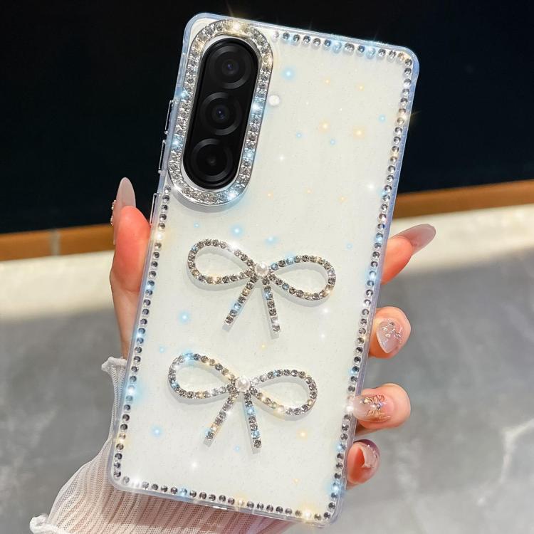 For Samsung Galaxy A26 5G Diamond Glitter Dual Bow-knot Shockproof Phone Case