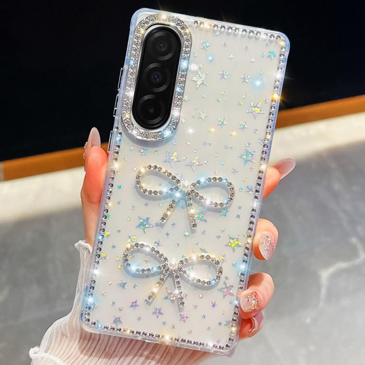 For Samsung Galaxy A26 5G Diamond Glitter Dual Bow-knot Shockproof Phone Case