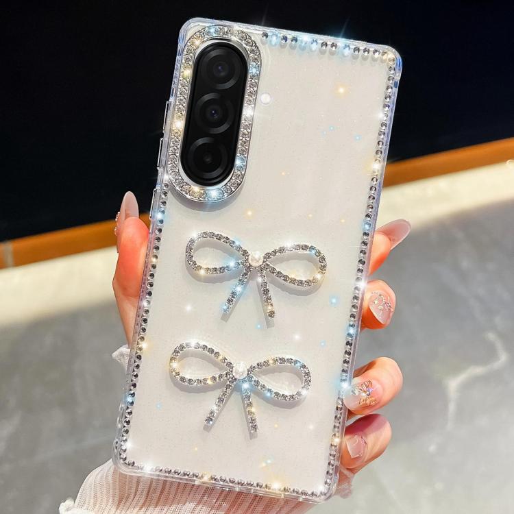 For Samsung Galaxy A26 5G Diamond Glitter Dual Bow-knot Shockproof Phone Case