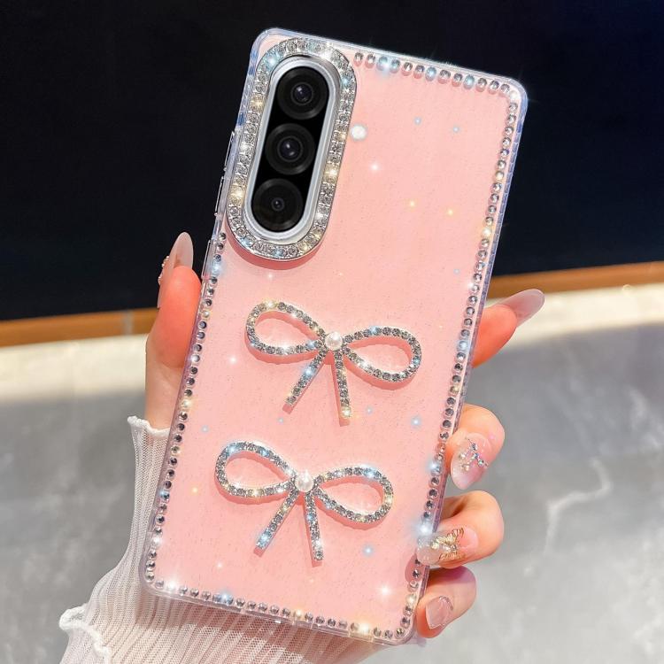 For Samsung Galaxy A36 5G Diamond Glitter Dual Bow-knot Shockproof Phone Case
