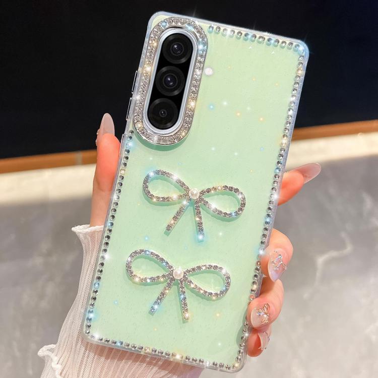 For Samsung Galaxy A36 5G Diamond Glitter Dual Bow-knot Shockproof Phone Case