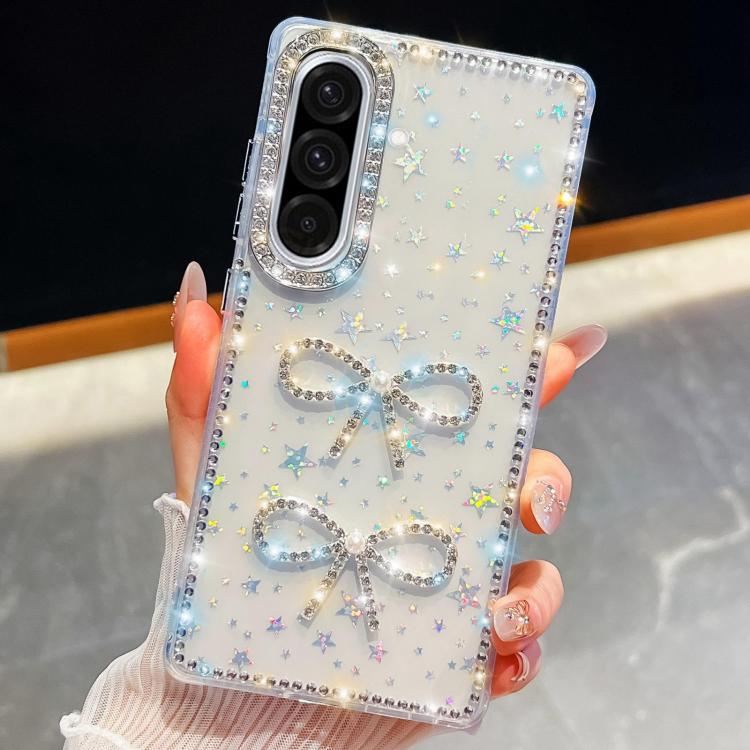 For Samsung Galaxy A36 5G Diamond Glitter Dual Bow-knot Shockproof Phone Case