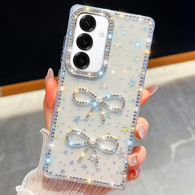 For Samsung Galaxy S24 FE 5G Diamond Glitter Dual Bow-knot Shockproof Phone Case