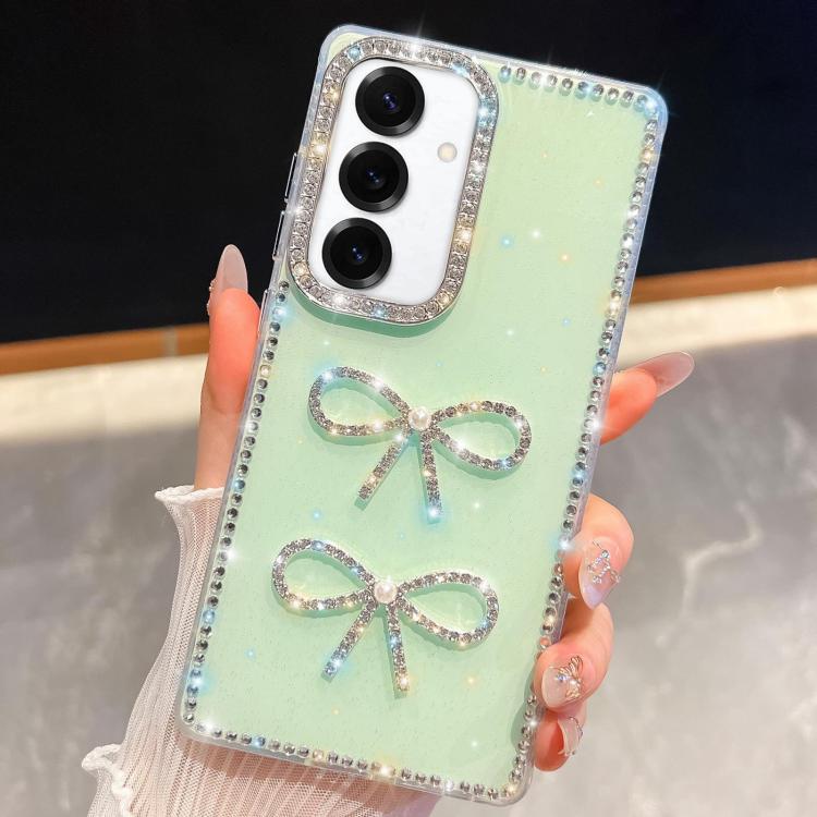 For Samsung Galaxy A55 5G Diamond Glitter Dual Bow-knot Shockproof Phone Case