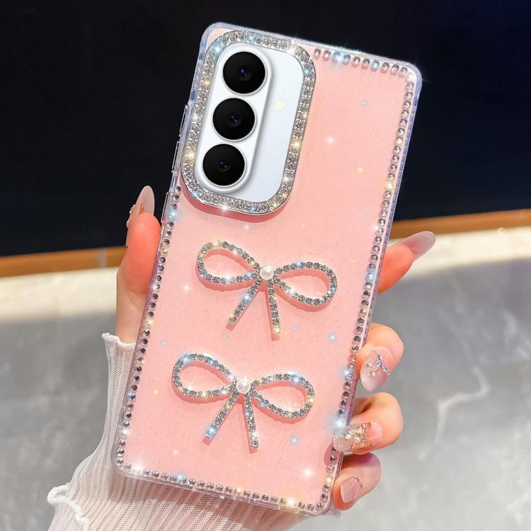 For Samsung Galaxy S26 5G Diamond Glitter Dual Bow-knot Shockproof Phone Case