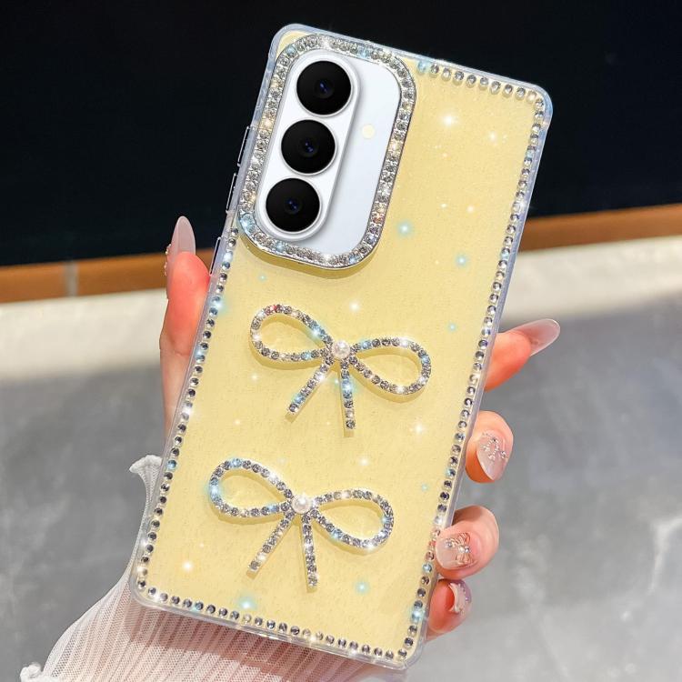 For Samsung Galaxy S26 5G Diamond Glitter Dual Bow-knot Shockproof Phone Case