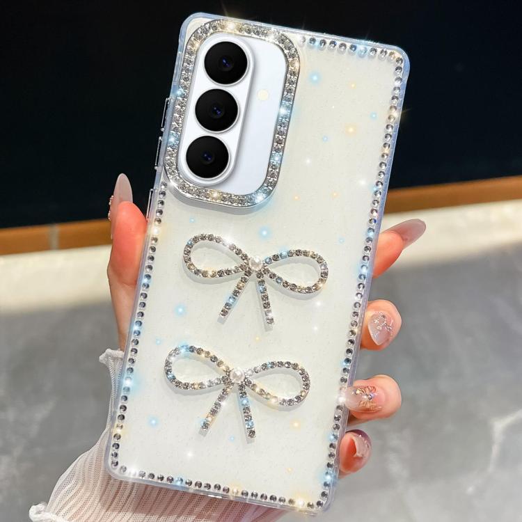 For Samsung Galaxy S26 5G Diamond Glitter Dual Bow-knot Shockproof Phone Case
