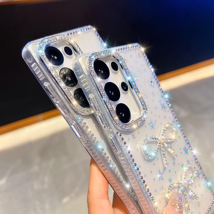 For Samsung Galaxy A07 5G Diamond Glitter Dual Bow-knot Shockproof Phone Case