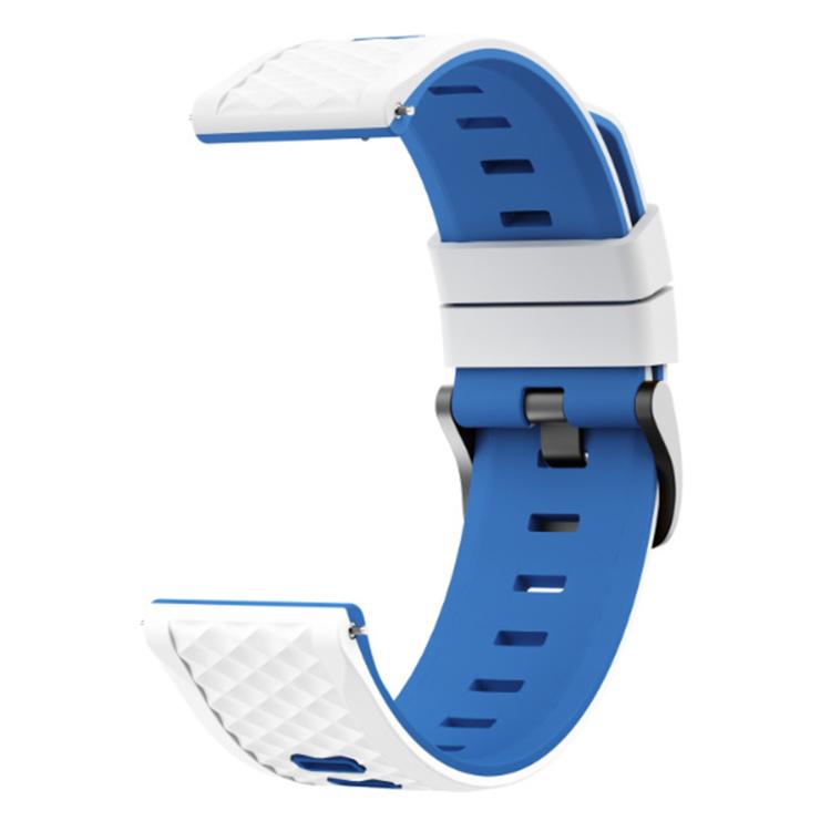 22mm Quick Release Buckle Diamond Texture Two Color Silicone Watch Band