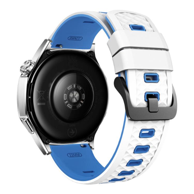 22mm Quick Release Buckle Diamond Texture Two Color Silicone Watch Band