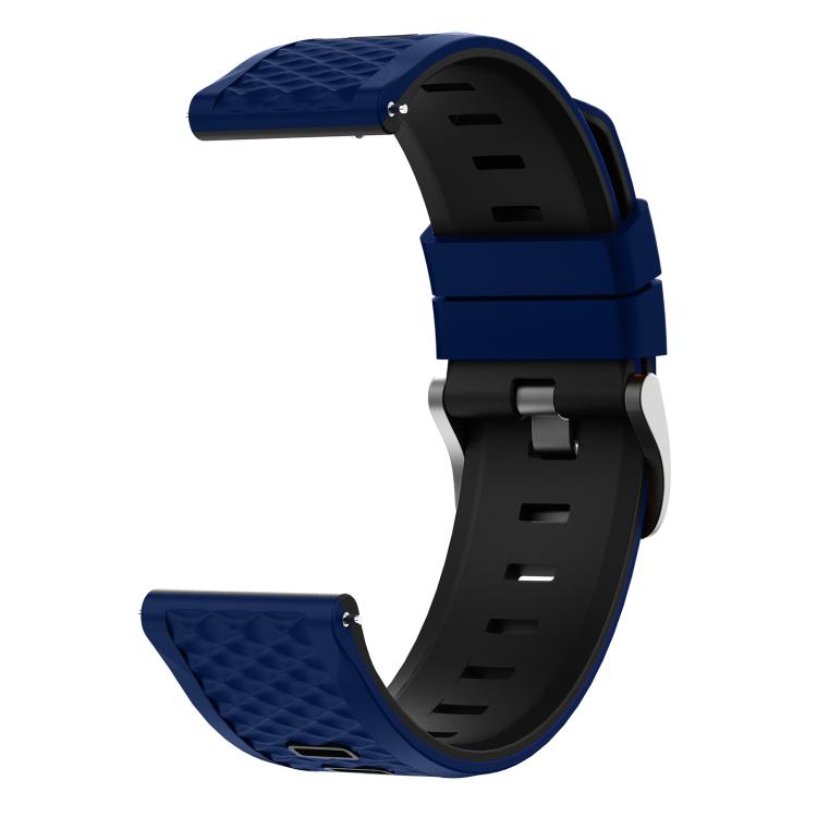 22mm Quick Release Buckle Diamond Texture Two Color Silicone Watch Band