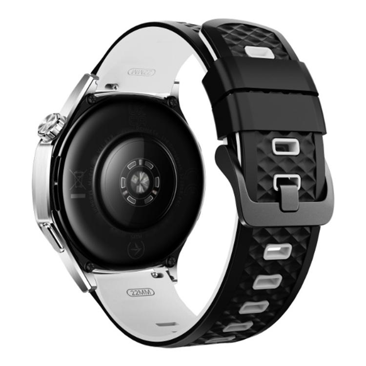 22mm Quick Release Buckle Diamond Texture Two Color Silicone Watch Band