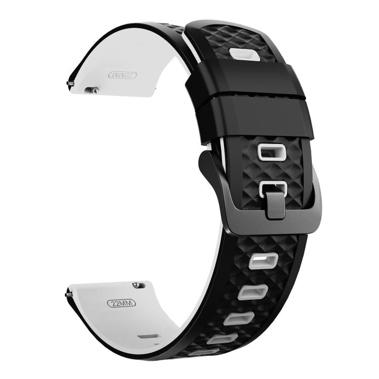 22mm Quick Release Buckle Diamond Texture Two Color Silicone Watch Band
