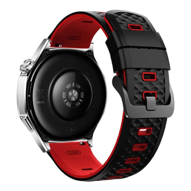 22mm Quick Release Buckle Diamond Texture Two Color Silicone Watch Band