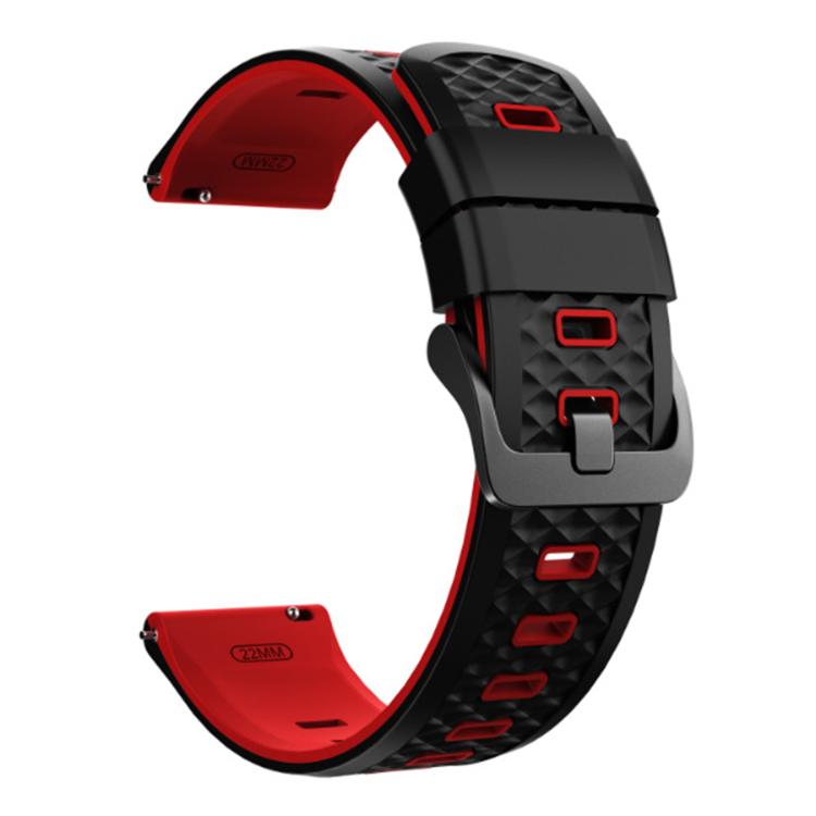 22mm Quick Release Buckle Diamond Texture Two Color Silicone Watch Band