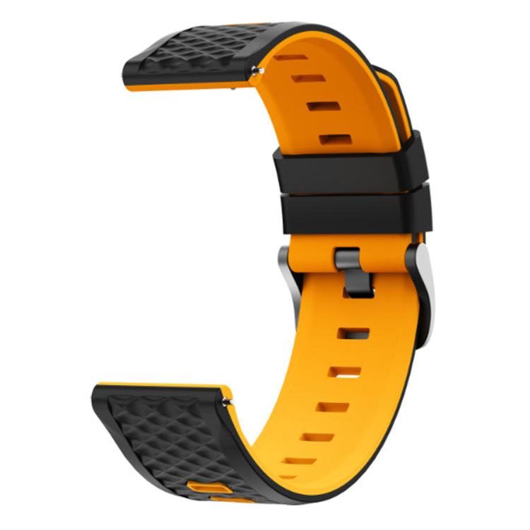 22mm Quick Release Buckle Diamond Texture Two Color Silicone Watch Band