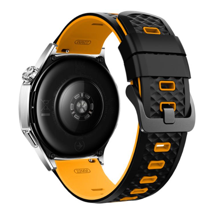 22mm Quick Release Buckle Diamond Texture Two Color Silicone Watch Band