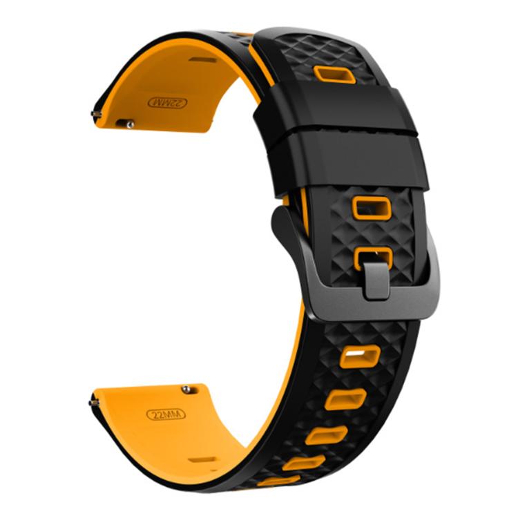 22mm Quick Release Buckle Diamond Texture Two Color Silicone Watch Band