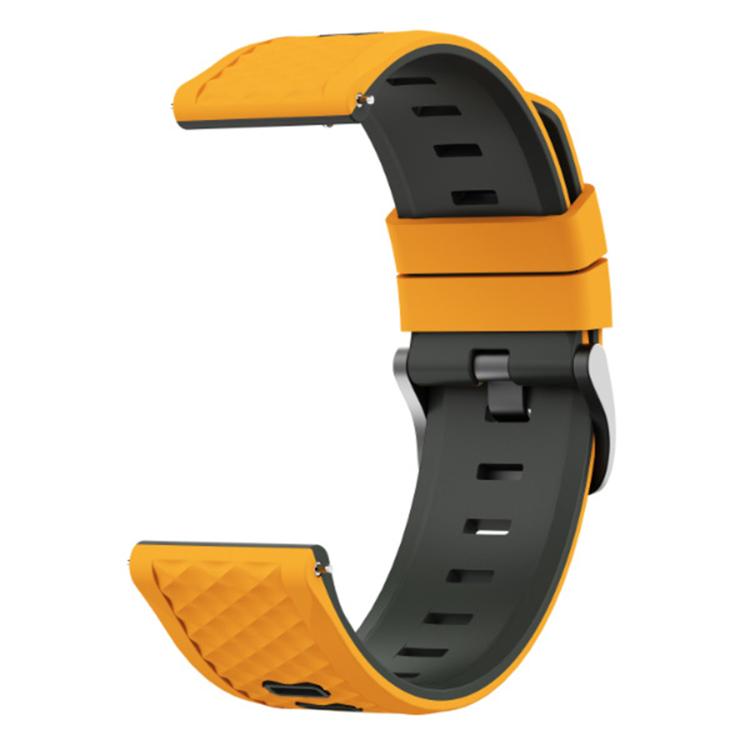 22mm Quick Release Buckle Diamond Texture Two Color Silicone Watch Band