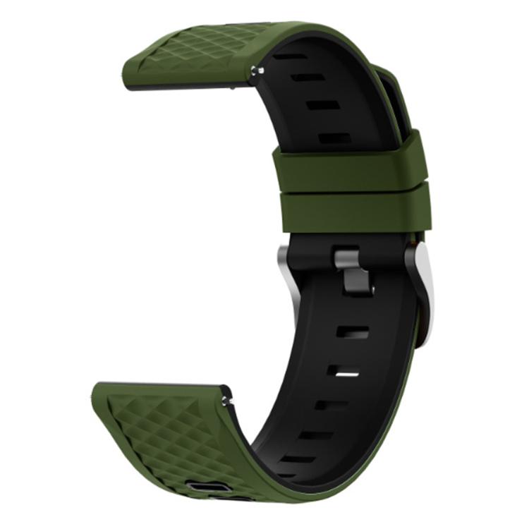 22mm Quick Release Buckle Diamond Texture Two Color Silicone Watch Band