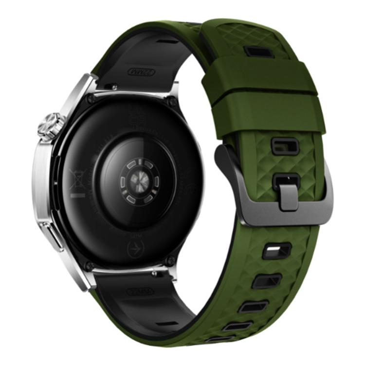 22mm Quick Release Buckle Diamond Texture Two Color Silicone Watch Band