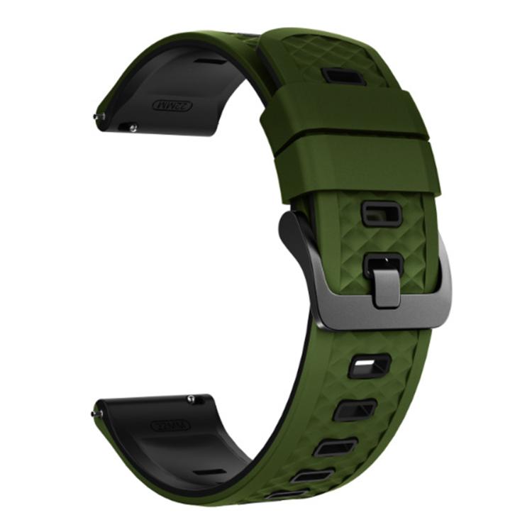 22mm Quick Release Buckle Diamond Texture Two Color Silicone Watch Band