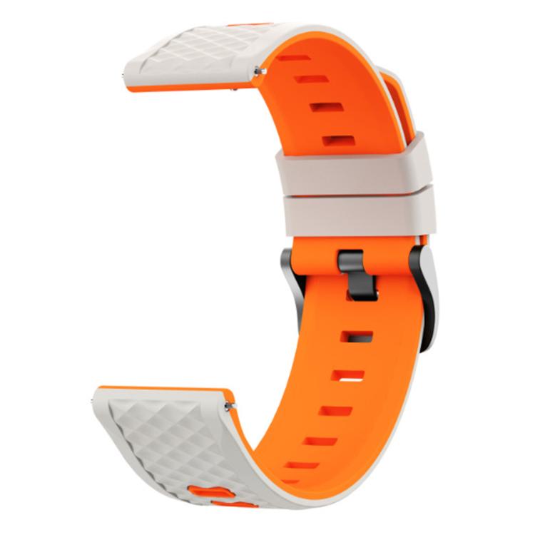 22mm Quick Release Buckle Diamond Texture Two Color Silicone Watch Band