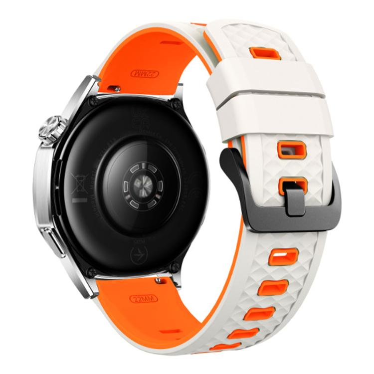 22mm Quick Release Buckle Diamond Texture Two Color Silicone Watch Band