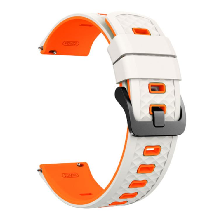 22mm Quick Release Buckle Diamond Texture Two Color Silicone Watch Band