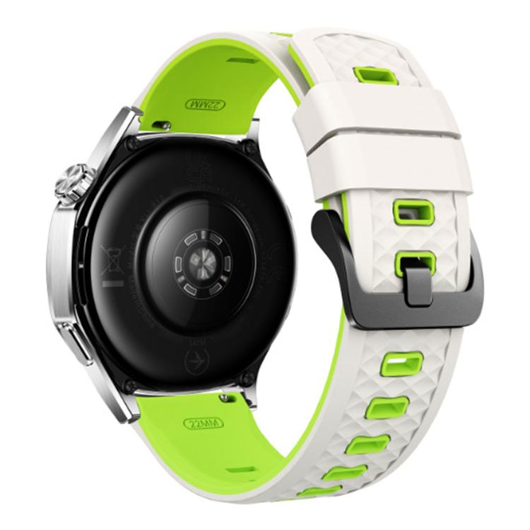 22mm Quick Release Buckle Diamond Texture Two Color Silicone Watch Band