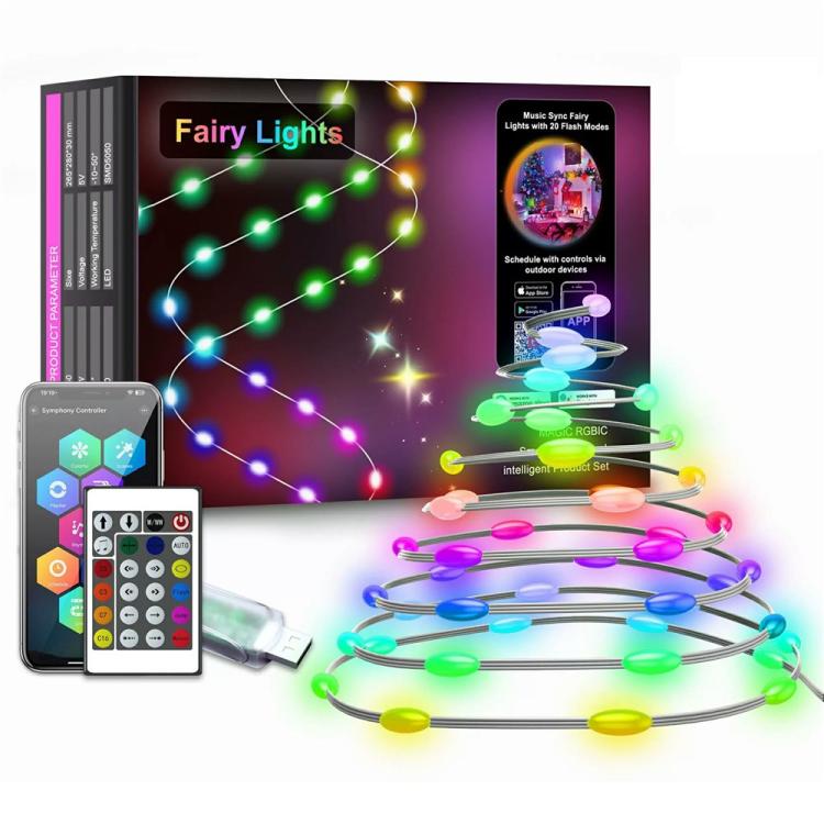 LXDC042 APP Controlled Smart LED String Lights Christmas Party Decoration Lights, Size:20M 200 LEDs