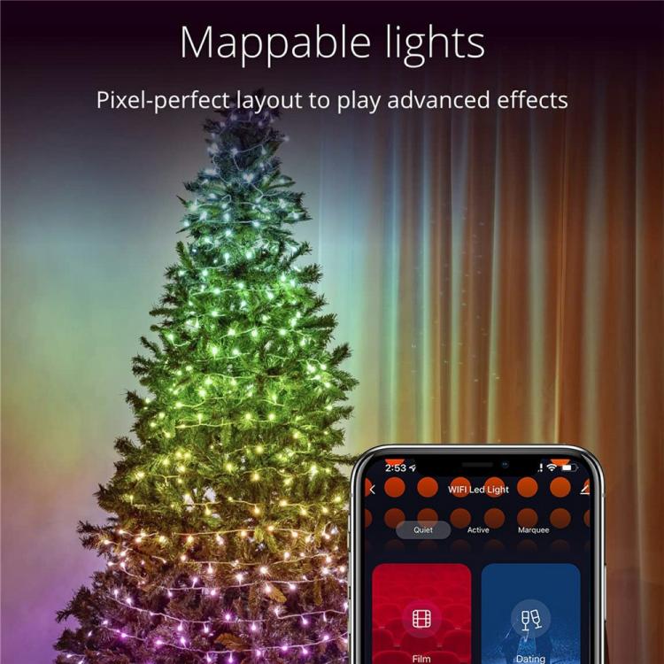 LXDC042 APP Controlled Smart LED String Lights Christmas Party Decoration Lights, Size:20M 200 LEDs