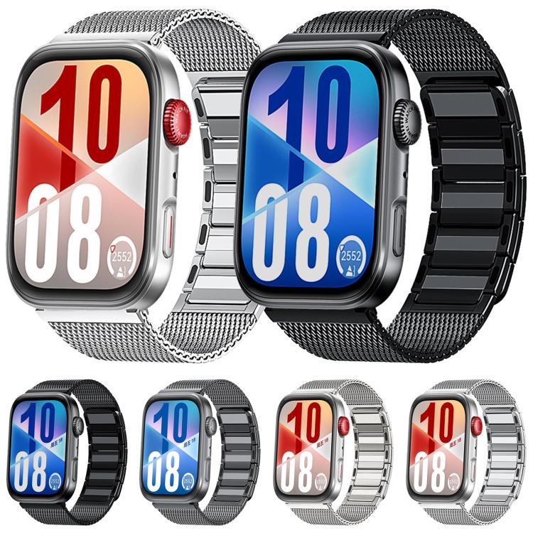 For Huawei Watch Fit4 / Fit4 Pro / Fit3 Magnetic Woven I-Shaped Stainless Steel Watch Band