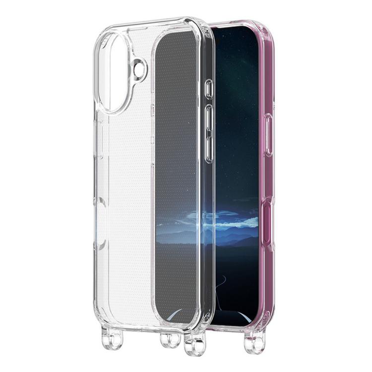 For iPhone 17 Kalebol Minimalist Transparent Lanyard Integrated Phone Case - Transparent