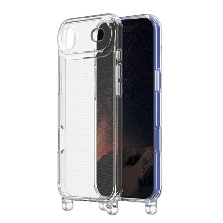 For iPhone Air Kalebol Minimalist Transparent Lanyard Integrated Phone Case - Transparent