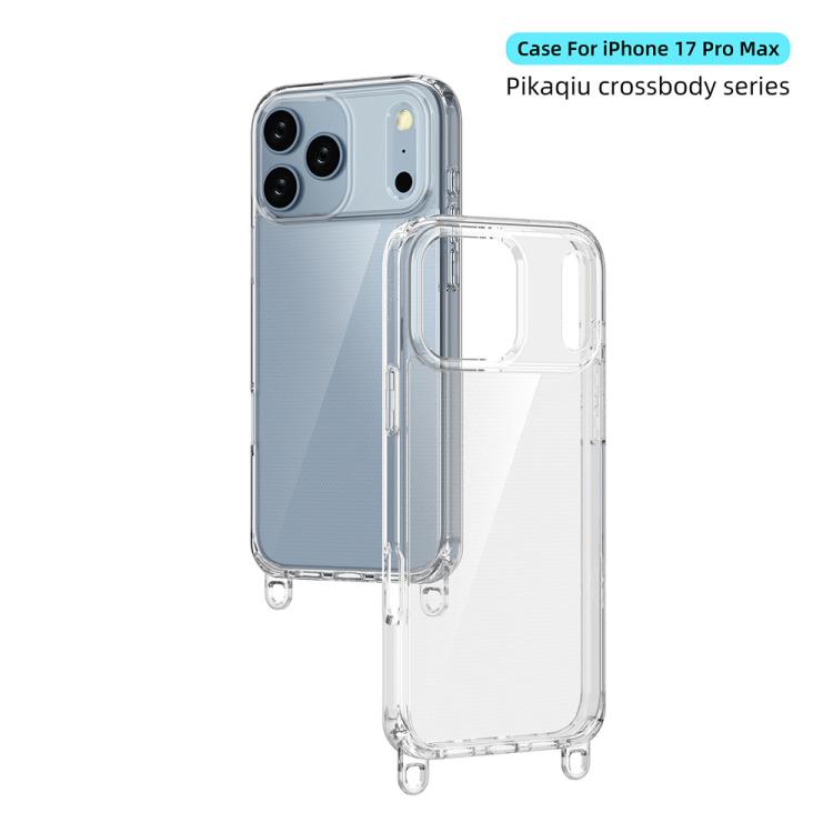 For iPhone 17 Pro Max Kalebol Minimalist High Transparency Multi Color Lanyard Hole Phone Case