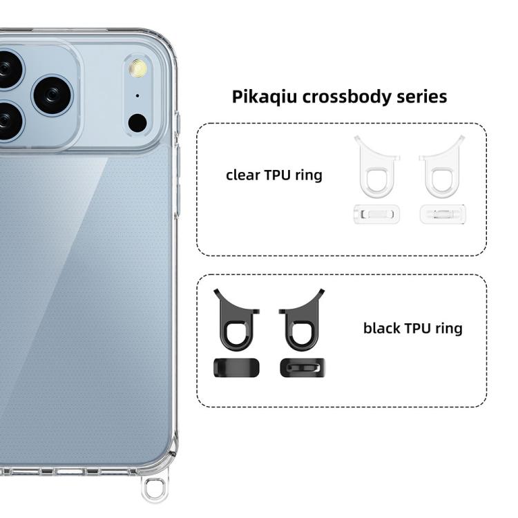 For iPhone 17 Pro Max Kalebol Minimalist High Transparency Multi Color Lanyard Hole Phone Case