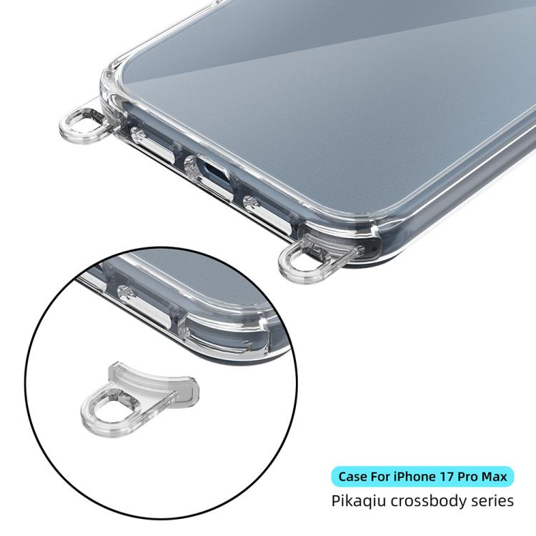 For iPhone 17 Pro Max Kalebol Minimalist High Transparency Multi Color Lanyard Hole Phone Case