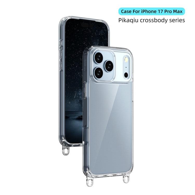For iPhone 17 Pro Max Kalebol Minimalist High Transparency Multi Color Lanyard Hole Phone Case